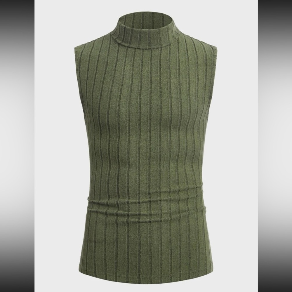 SHEIN - Turtleneck Ribbed Knit Tank